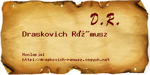 Draskovich Rémusz névjegykártya